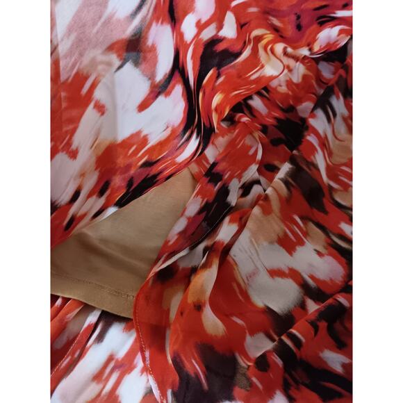 GUESS Flowy Maxi Midi Dress S Floral Bright Tropical Travel Vacation Trip‎ Party - Picture 8 of 11